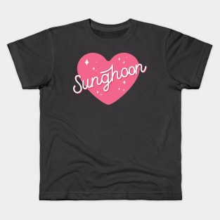 Enhypen Sunghoon name text sparkling heart engene | Morcaworks Kids T-Shirt